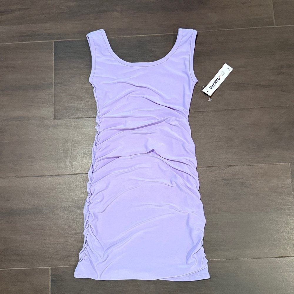 Cheryl’s Kids Creations Lavender Ruched Bodycon Tank Dress